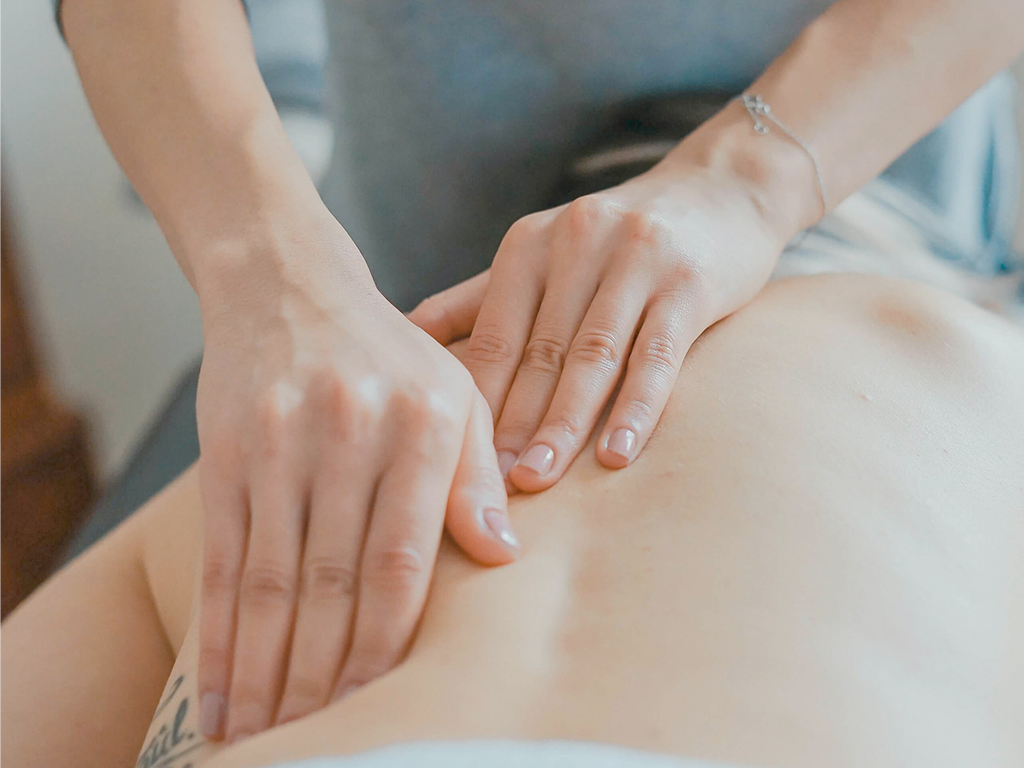 A massage is being given to a person.